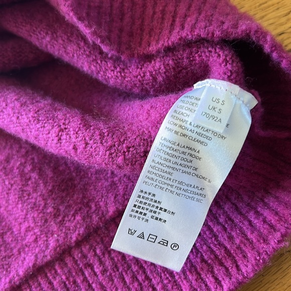 Free People Echo Beach Cowl Neck Wool Blend Sweater In Magenta Size S - Picture 12 of 14